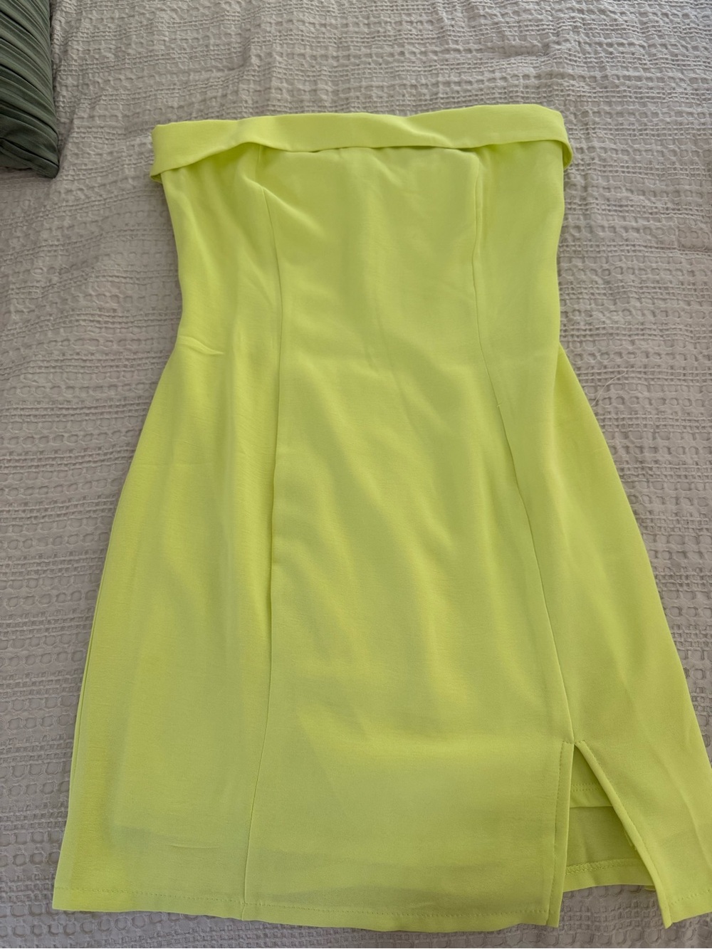 Forever 21 Neon Yellow Strapless Bodycon Dress